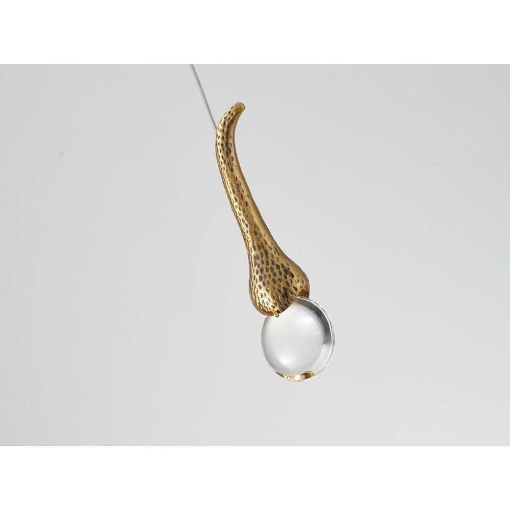 1-Light Gold LED Single Pendant With A Clear Crystal Accent. Picture 3