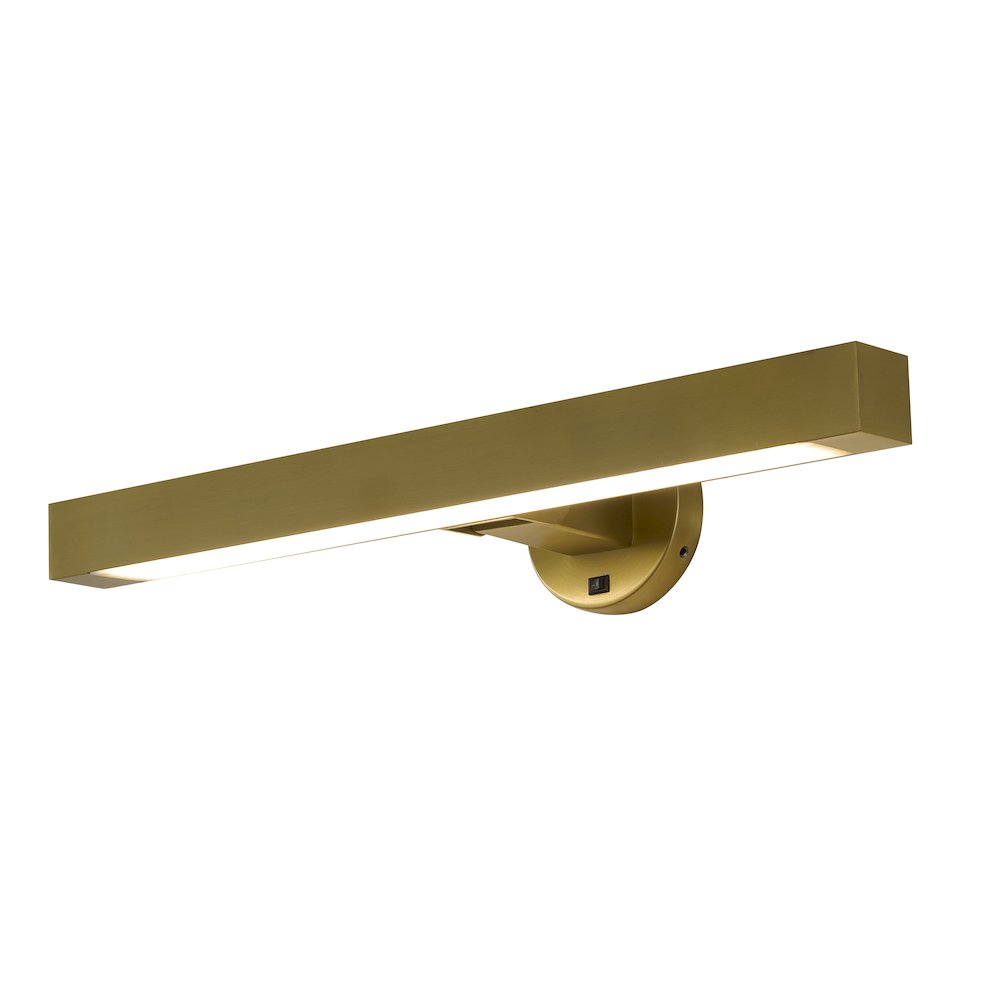 4-Light Satin Brass Wall Sconce With A White Frosted Acrylic diffuser. Picture 1