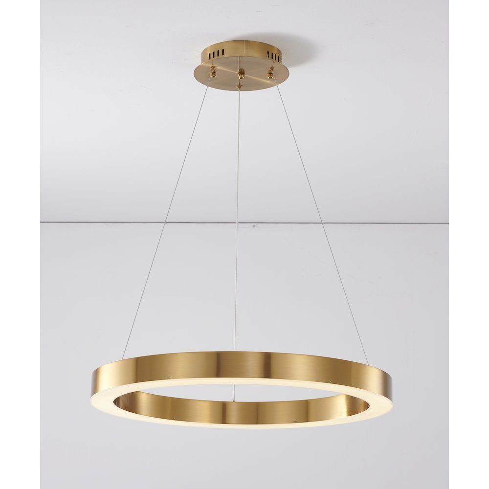 1-Light Gold LED Chandelier With An Acrylic Bottom Len. Picture 4