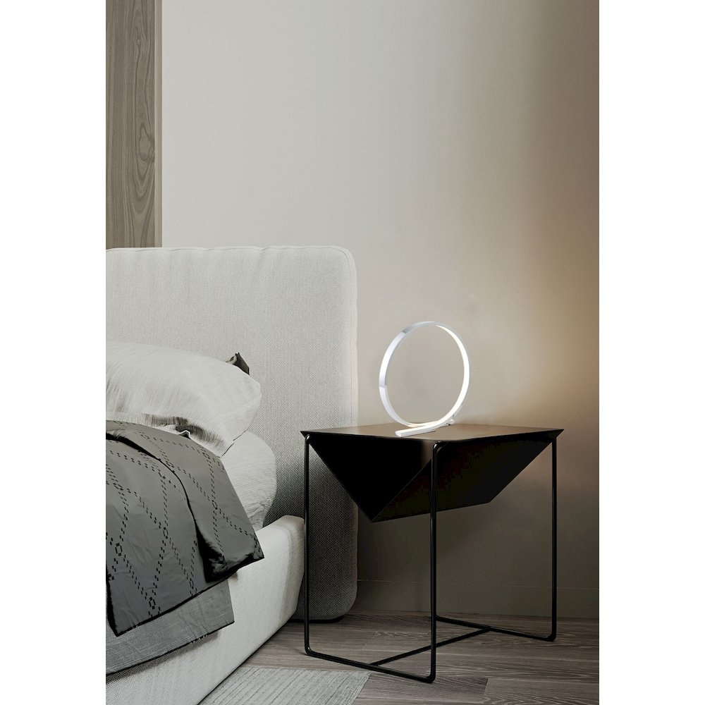1-Light Chrome LED Table Lamp With Acrylic Diffuser. Picture 5