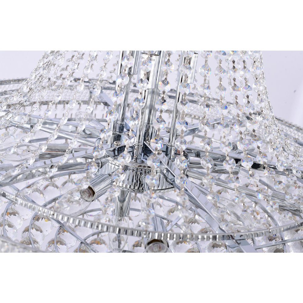 32-Light chrome Chandelier With Clear Crystals. Picture 2