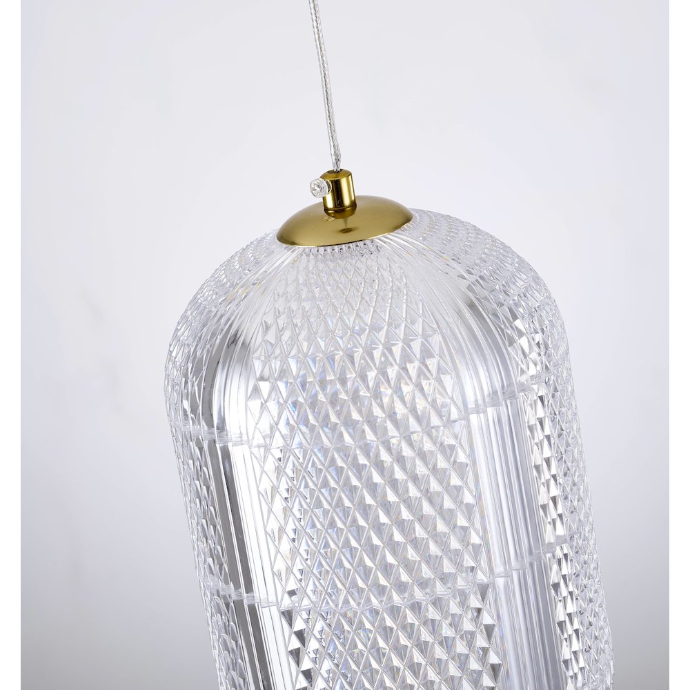 1-Light Brass Dimmable LED Single Pendant With A Clear PC Shade. Picture 6