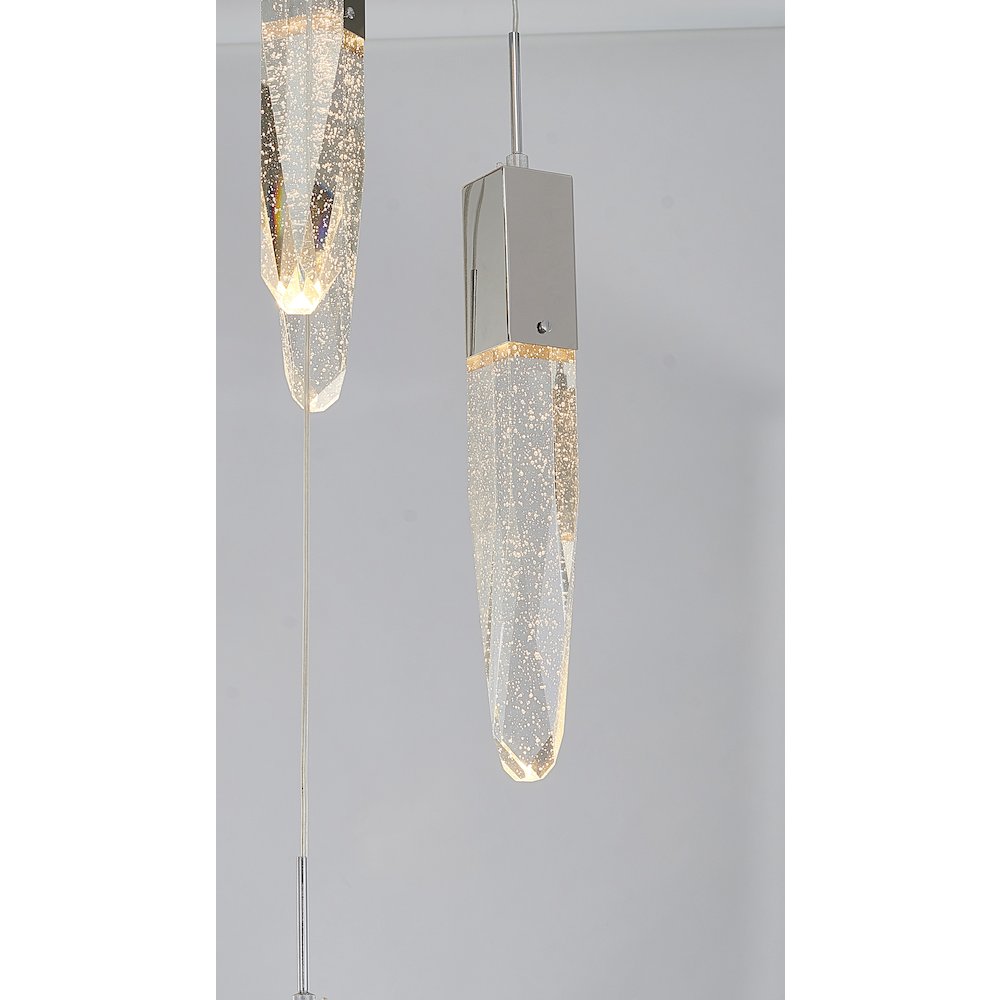 25-Light Chrome Chandelier With A Clear iceberg bubble Crystal. Picture 4