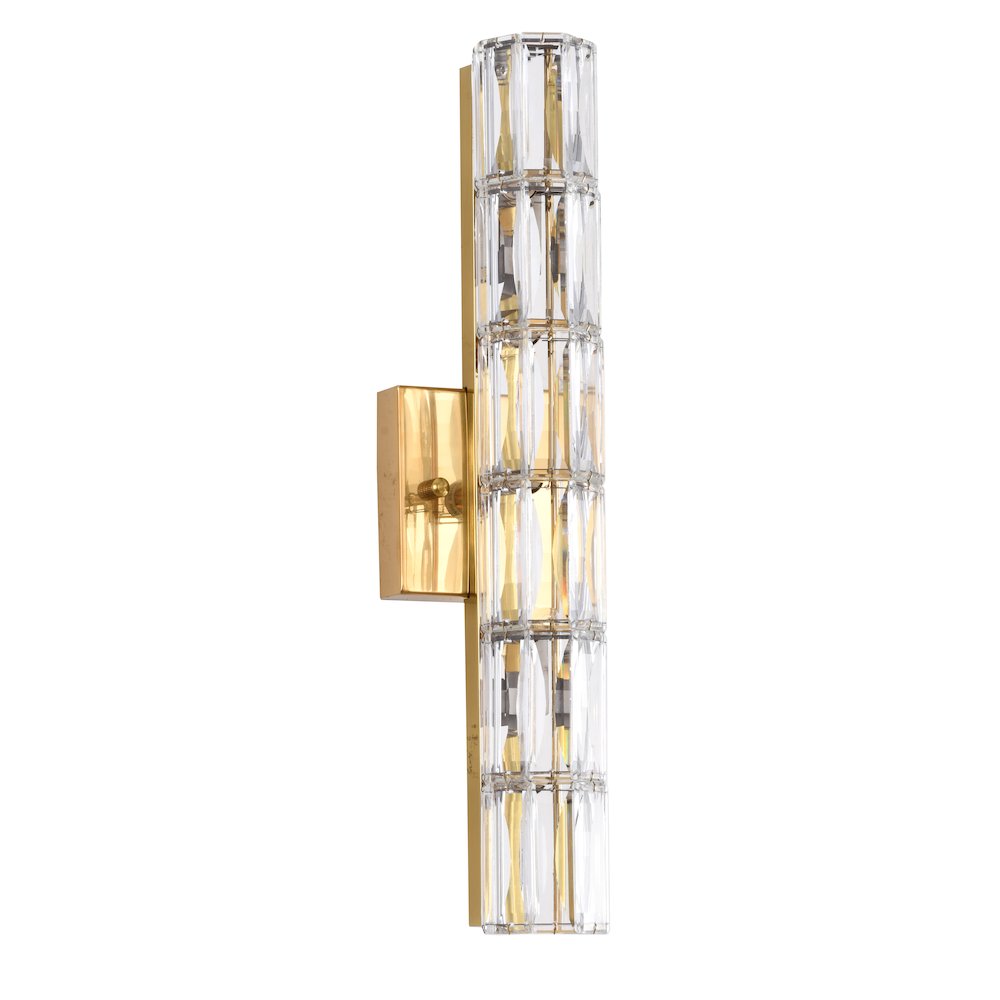 5-Light Gold Wall Sconce With Clear Crystal Accents. Picture 2