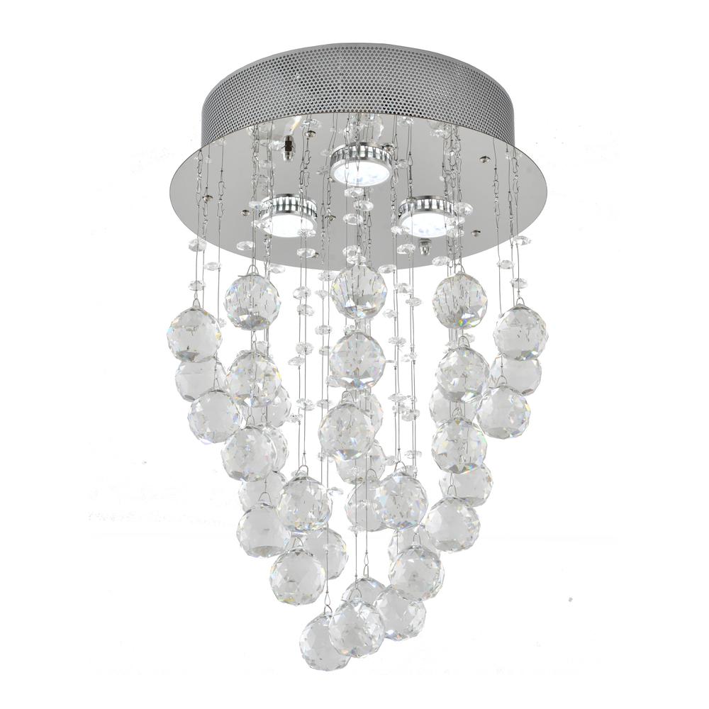 Flush Mount Chrome Metal & Crystal. Picture 3