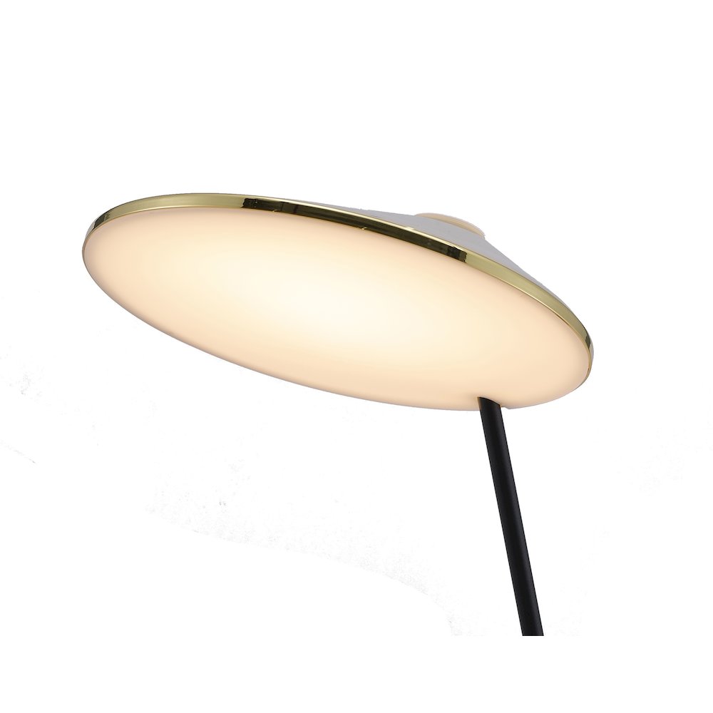 1-Light Black Aluminum LED Floor Lamp With A Shade And Clear Crystal Cover. Picture 2