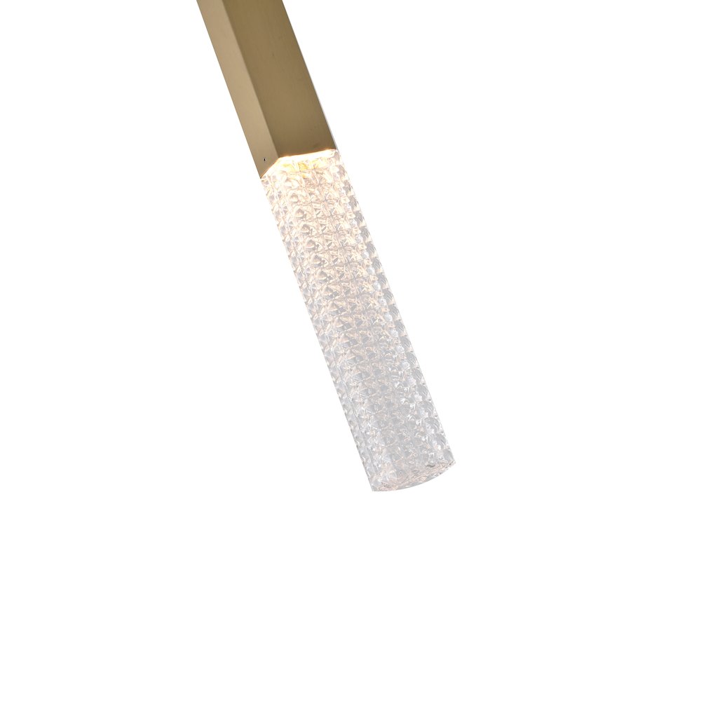 1-Light Gold LED Single Pendant With A Clear Glass Shade. Picture 3