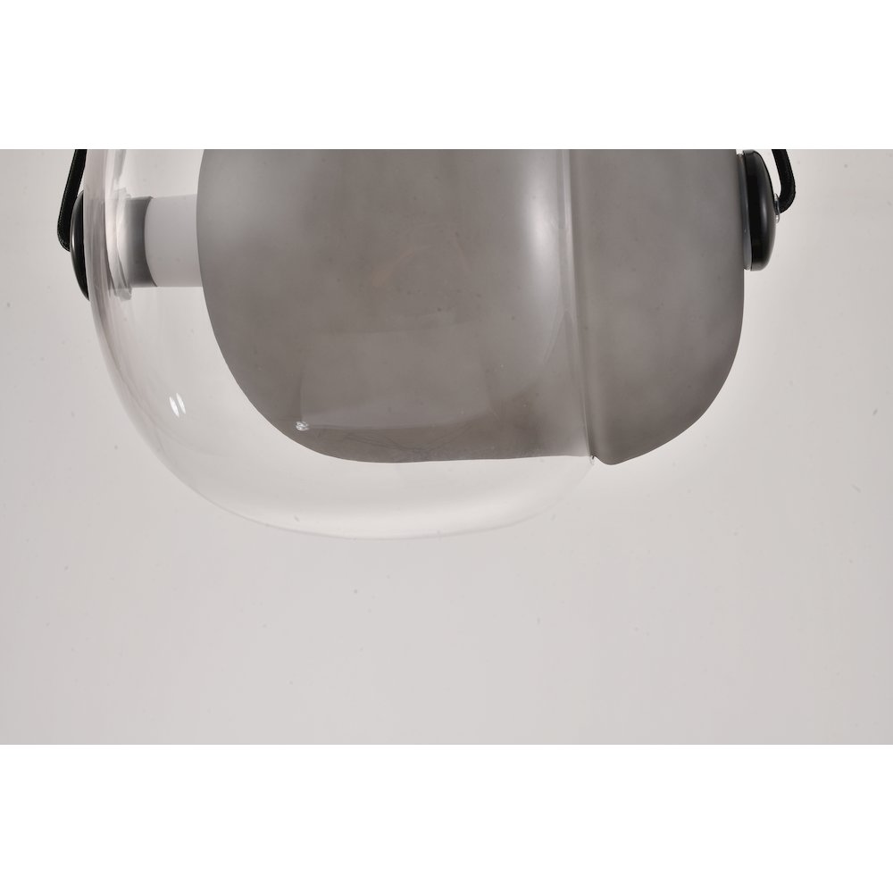 1-Light Black LED Pendant With A Clear And Smoke Glass Shade. Picture 4