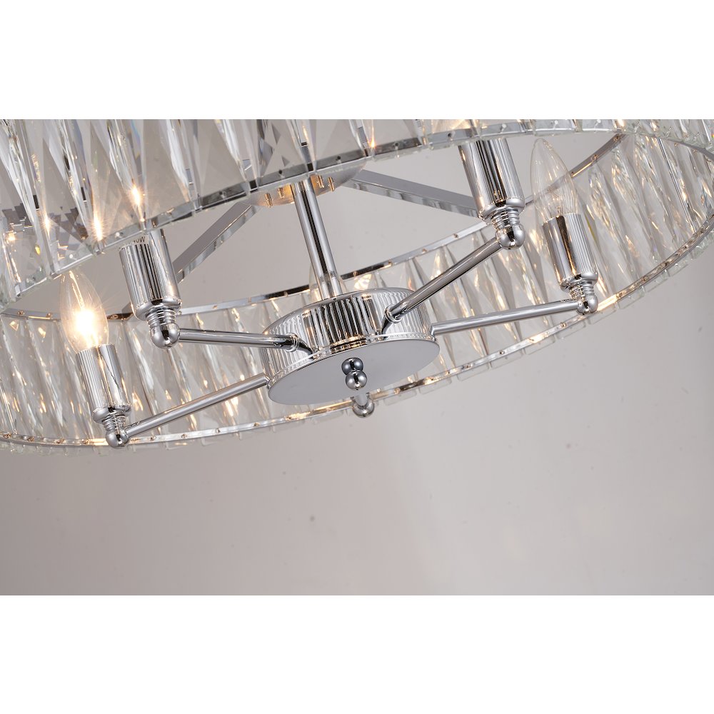 5-Light Chrome Chandelier With Clear Crystals. Picture 3