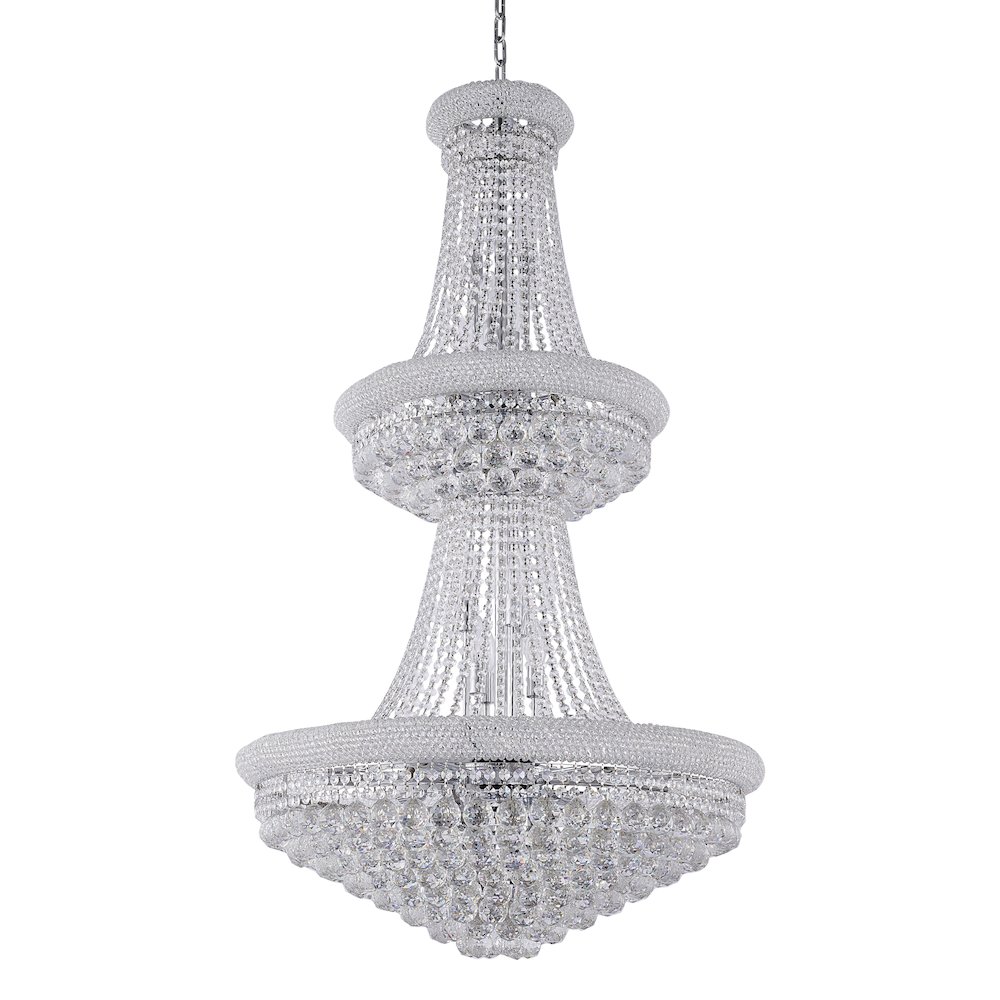 32-Light chrome Chandelier With Clear Crystals. Picture 1