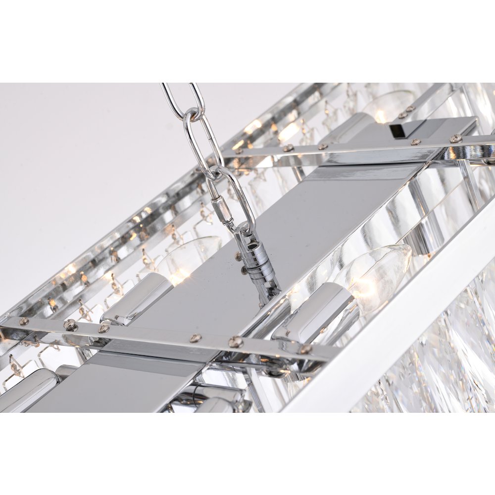 16-Light Chrome Metal Chandelier With Clear Crystal. Picture 4