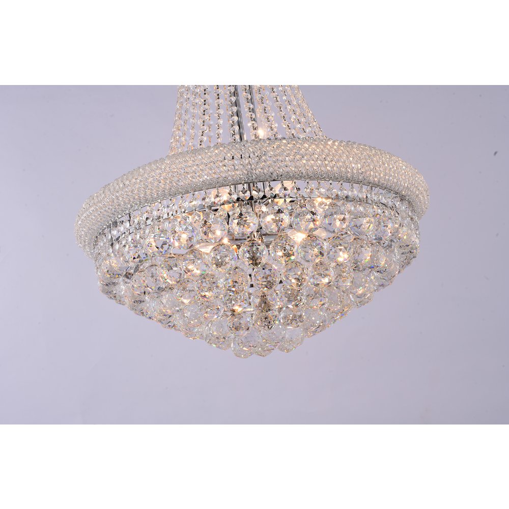 14-Light chrome Chandelier With Clear Crystals. Picture 3