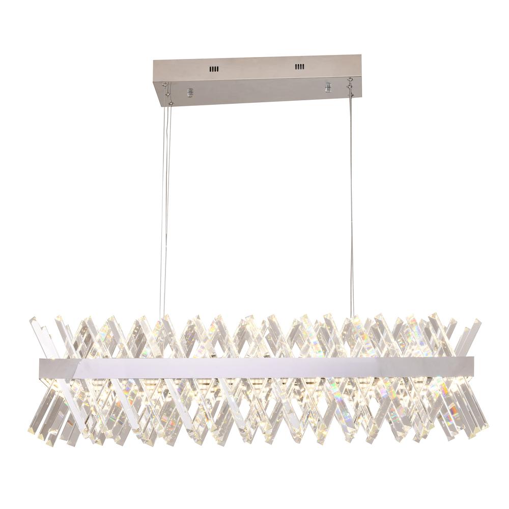 LED Chandelier Chrome Metal & Crystal. Picture 1