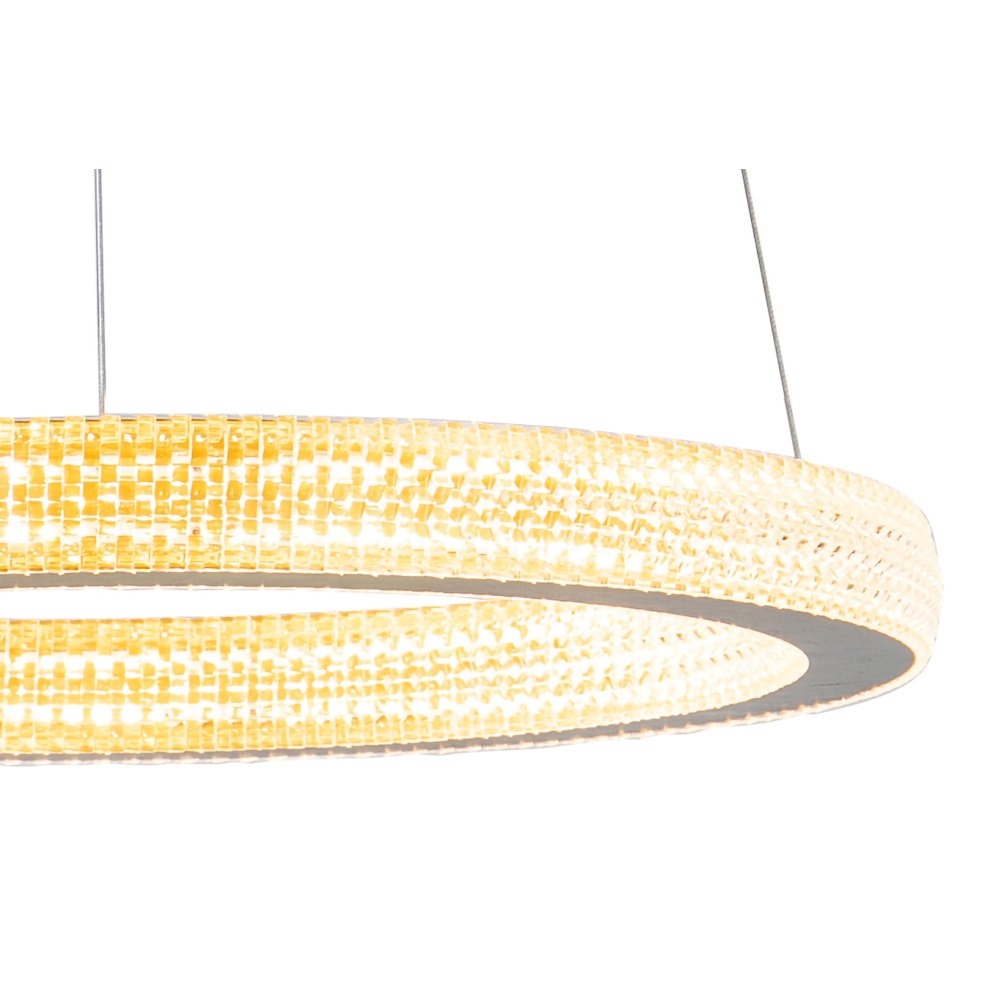 1-Light Sand Gold LED Chandelier With A Clear Acrylic Diffuser. Picture 2