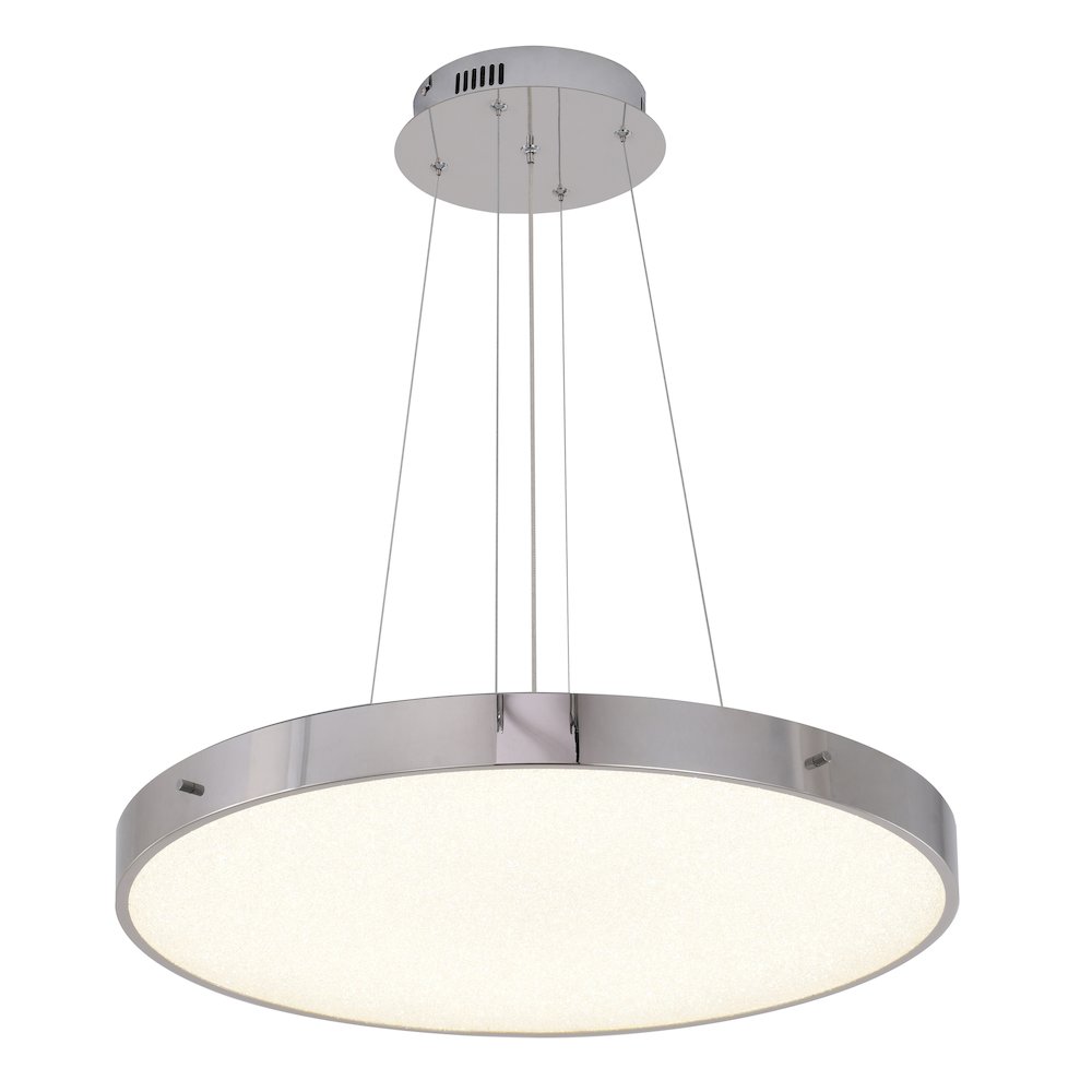 1-Light Chrome LED Chandelier With A Clear Acrylic Beaded Diffuser. Picture 4
