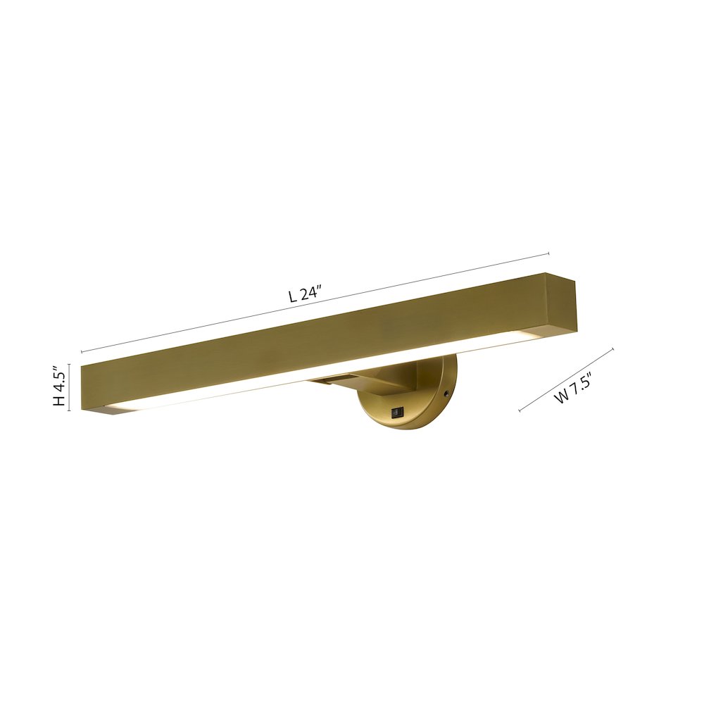 4-Light Satin Brass Wall Sconce With A White Frosted Acrylic diffuser. Picture 5