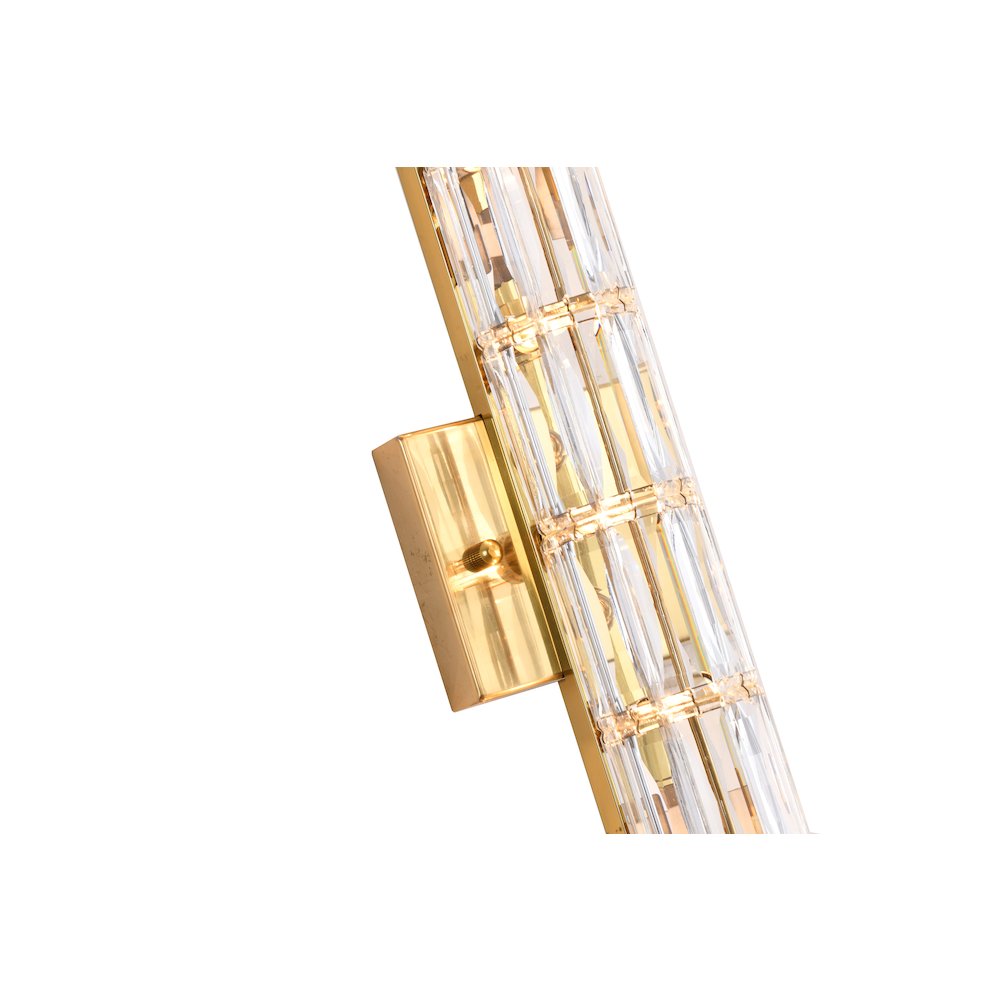 9-Light Gold Wall Sconce With Clear Crystal Accents. Picture 3