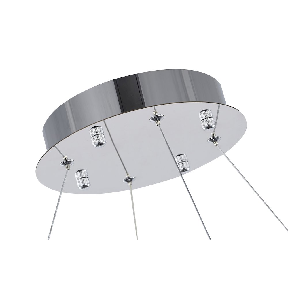 1-Light Chrome LED Chandelier With Clear Crystal Accents. Picture 5