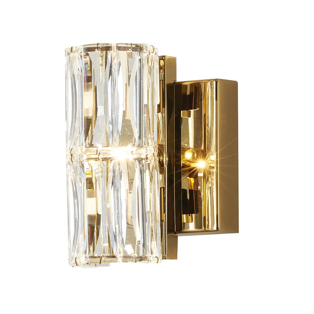 1-Light Gold Wall Sconce With Clear Crystals. Picture 5