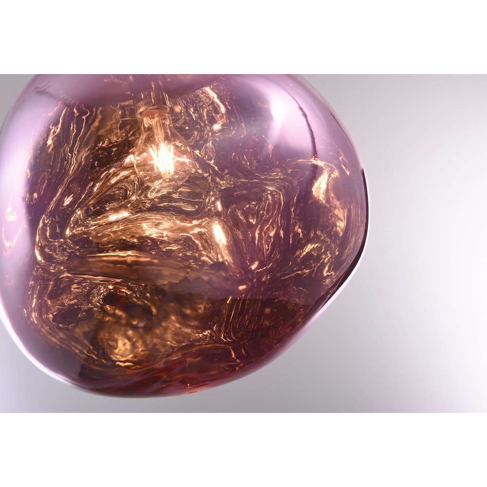 1-Light Chrome Pendant With A Pink Acrylic Shade. Picture 3