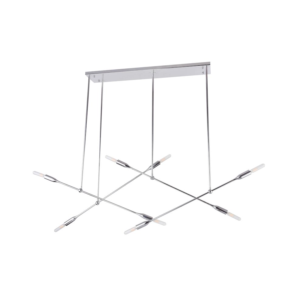 8-Light chrome Iron Stick Island Lighting. Picture 2