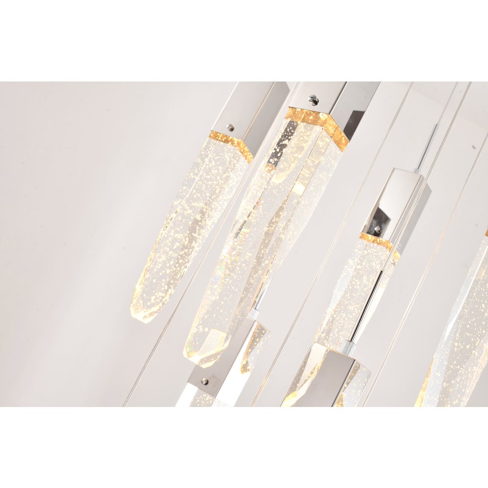 13-Light Chrome Chandelier With A Clear iceberg bubble Crystal. Picture 3