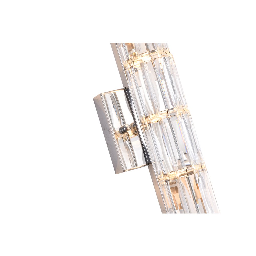 5-Light Chrome Wall Sconce With Clear Crystal Accents. Picture 3