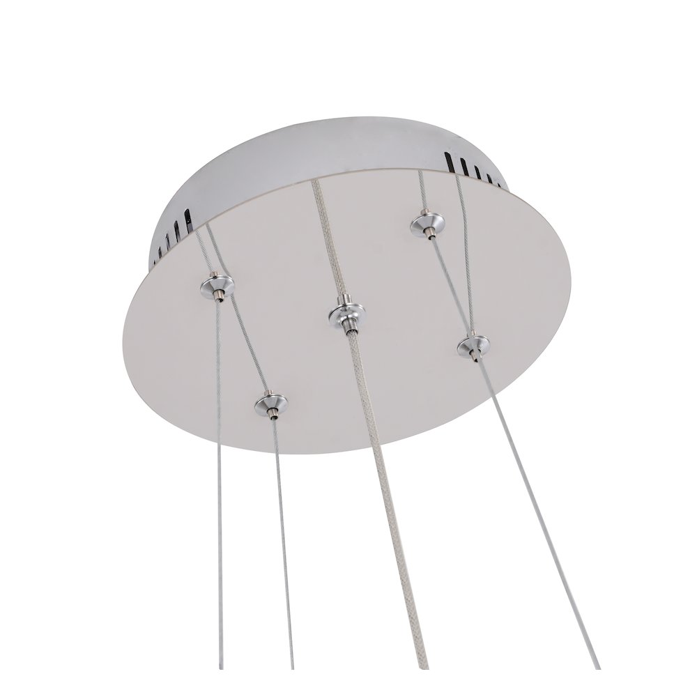 1-Light Chrome LED Chandelier With A Clear Acrylic Beaded Diffuser. Picture 4