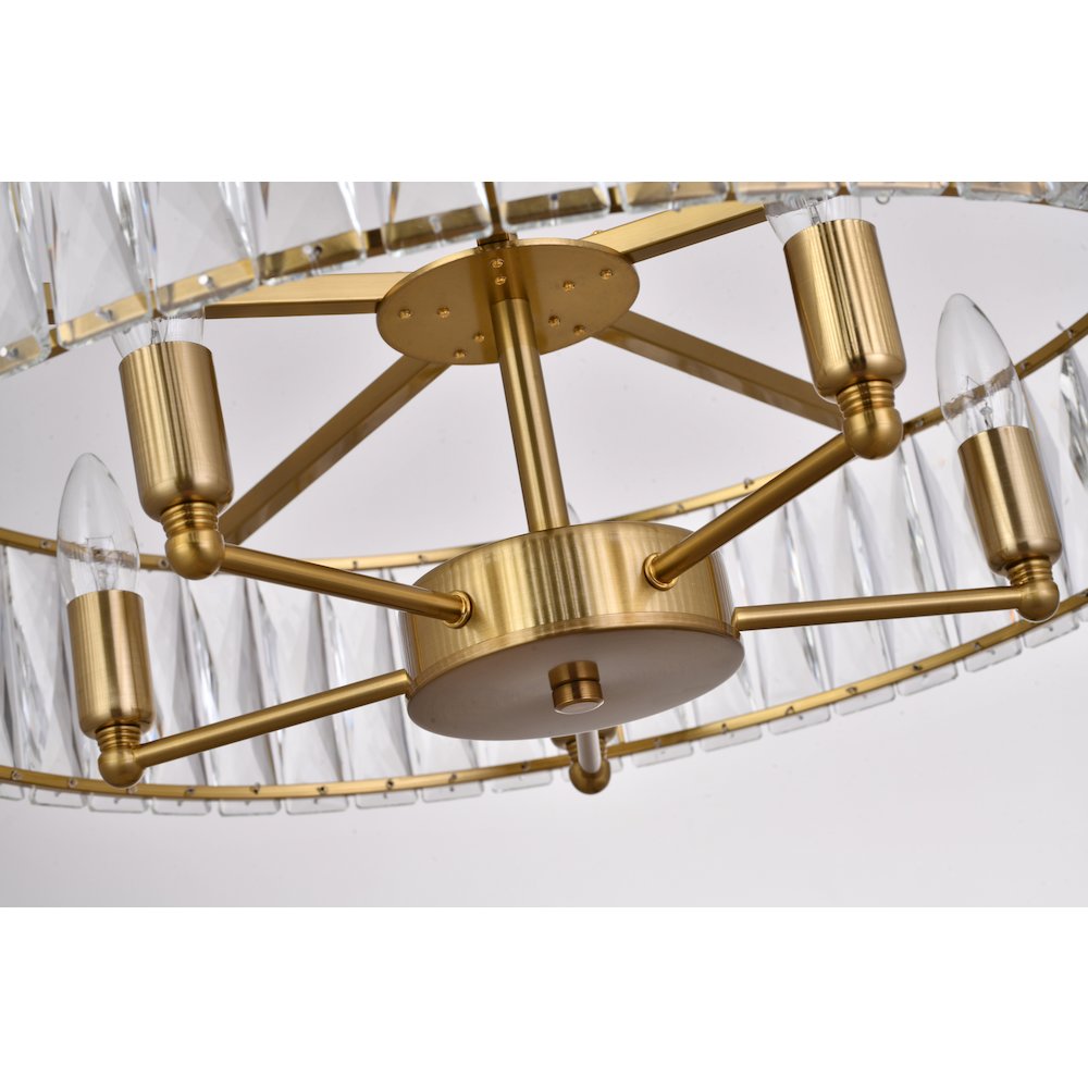 5-Light Gold Chandelier With Clear Crystals. Picture 3