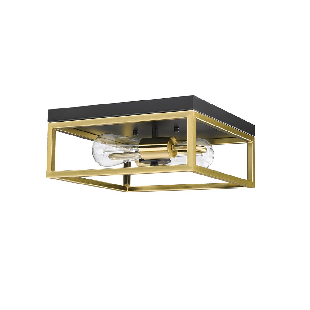 Flush Mount Black & Gold Iron. Picture 2