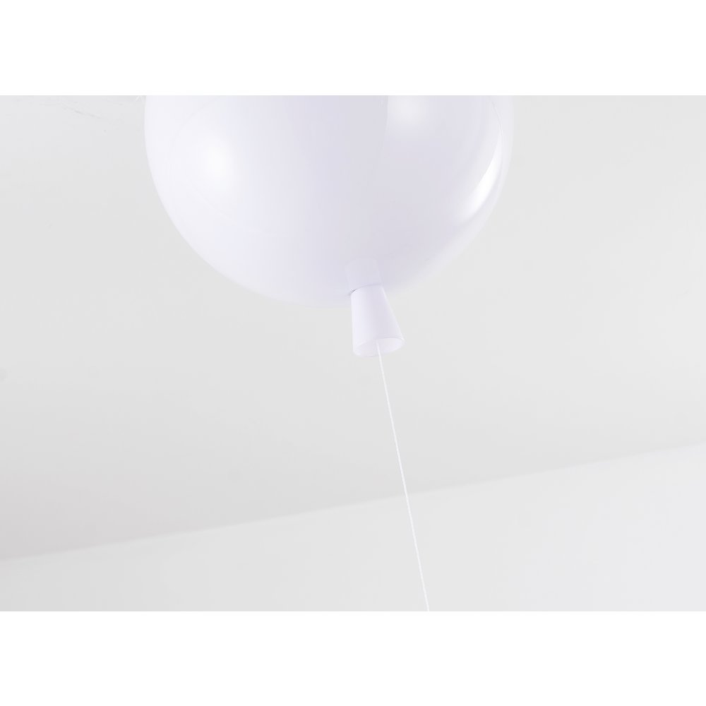 1-Light white acrylic semi flush mount in a balloon shape. Picture 4