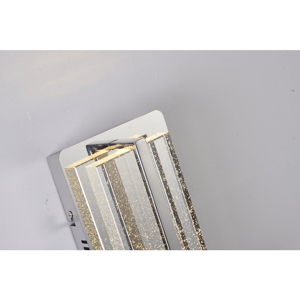 1-Light Chrome LED Wall Sconce With Clear Bubble Glass Shade. Picture 5
