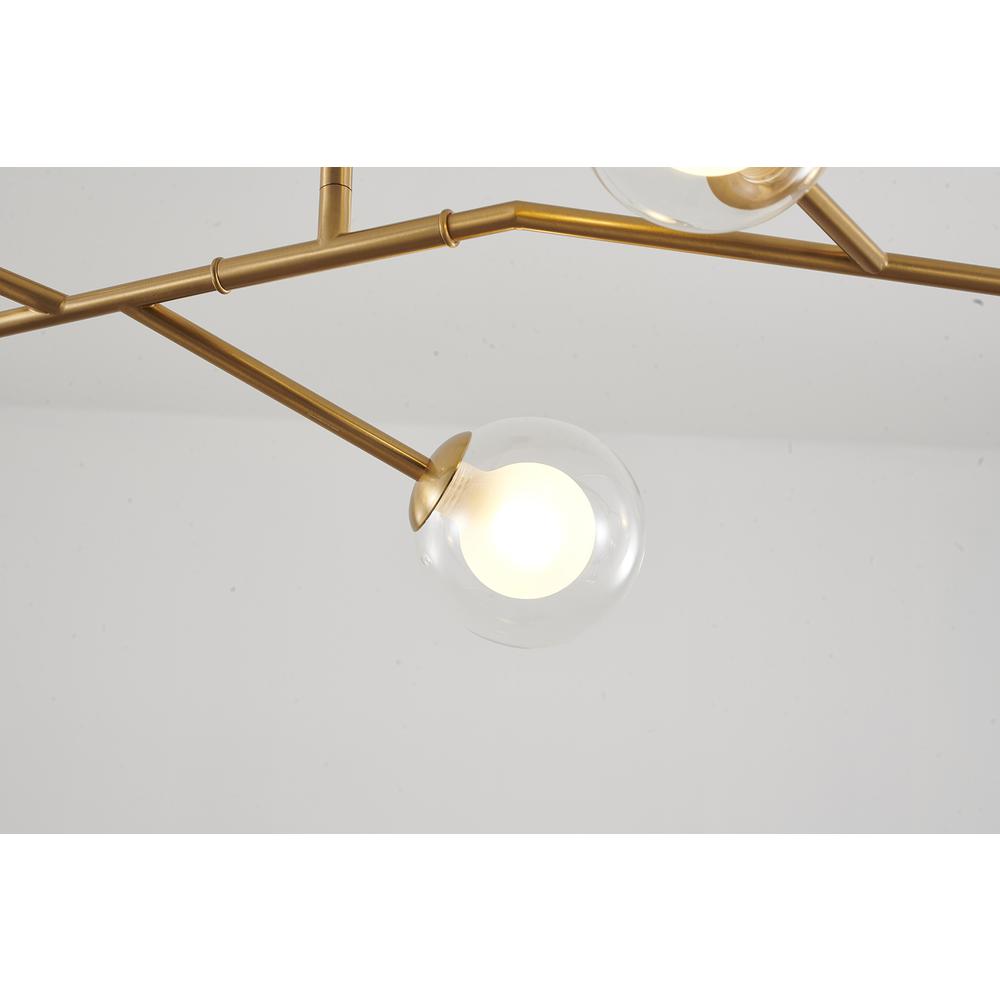 Chandelier  Brass Steel & Glass. Picture 4