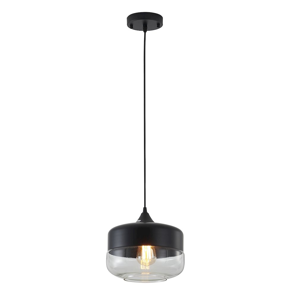 1-Light Matte Black Wall Sconce With A Clear Glass Shade. Picture 1