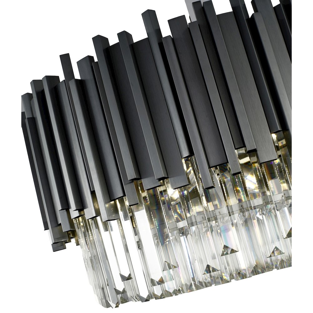 8-Light Black Stainless Steel Chandelier With Clear Crystals. Picture 5