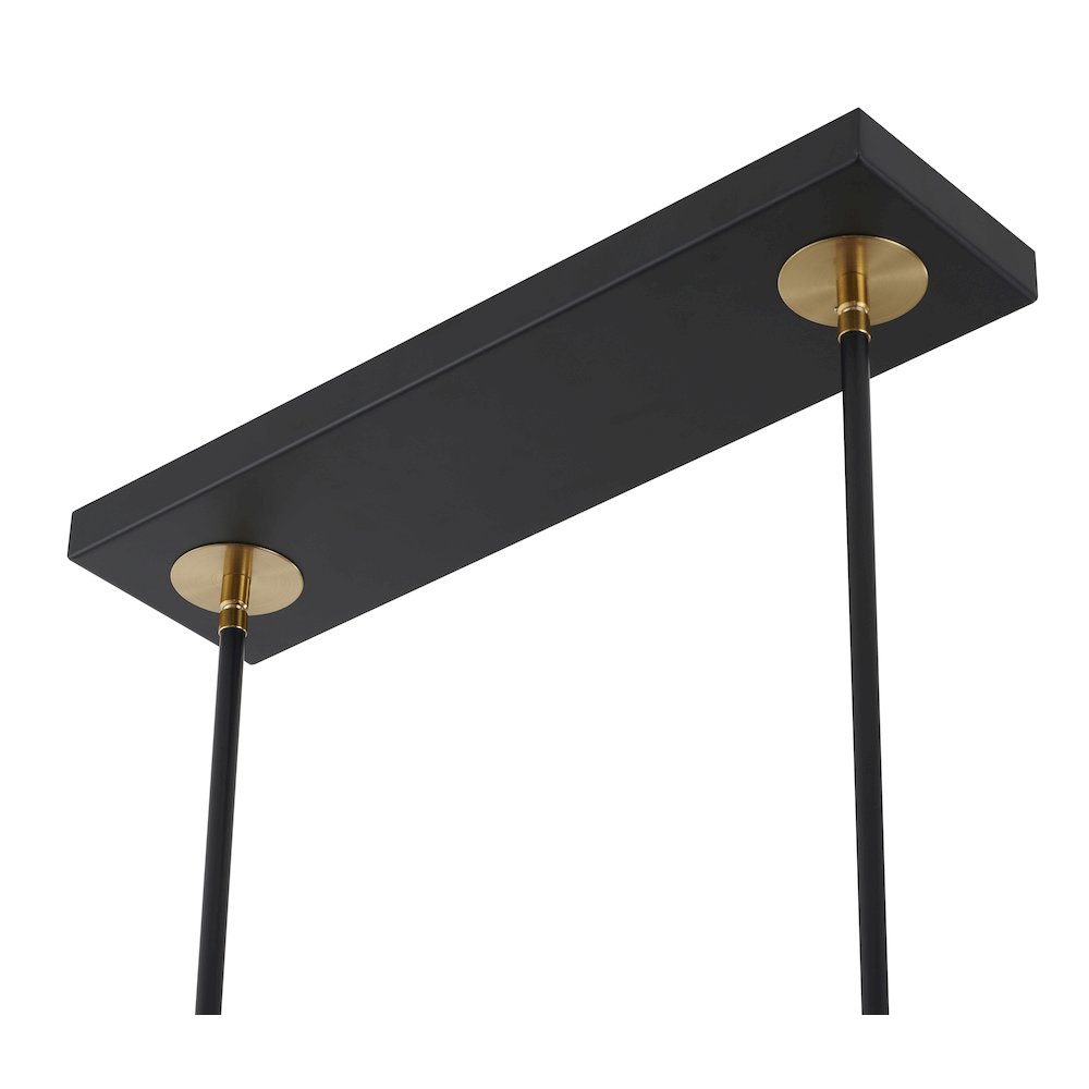 12-Light Matte Black Pendant With Gold Branch Accents. Picture 5
