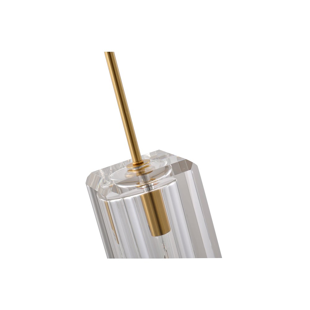 1-Light Copper Single Pendant With A Clear Crystal Shade. Picture 4