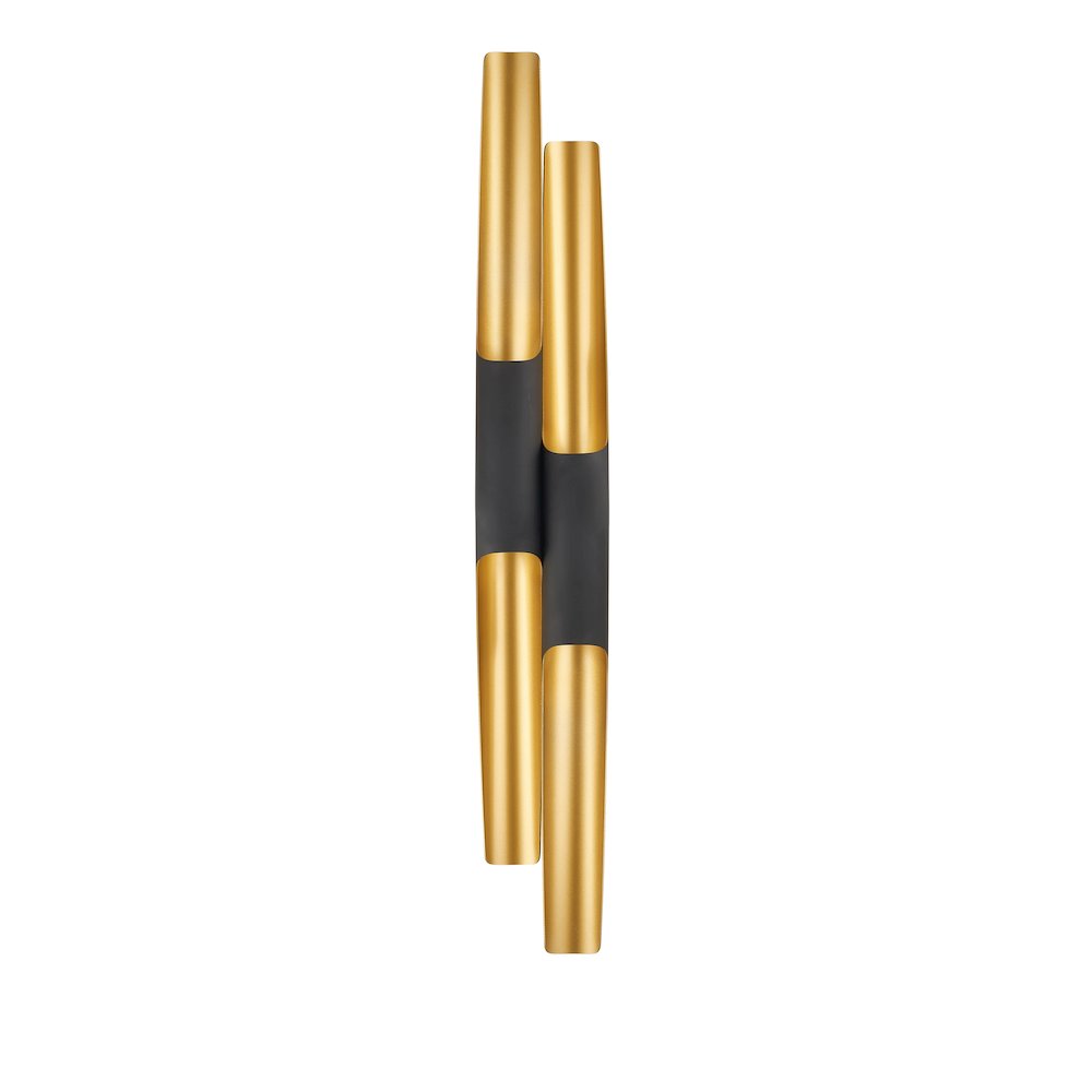 4-Light Black Tubed Wall Sconce With A Gold Interior. Picture 3