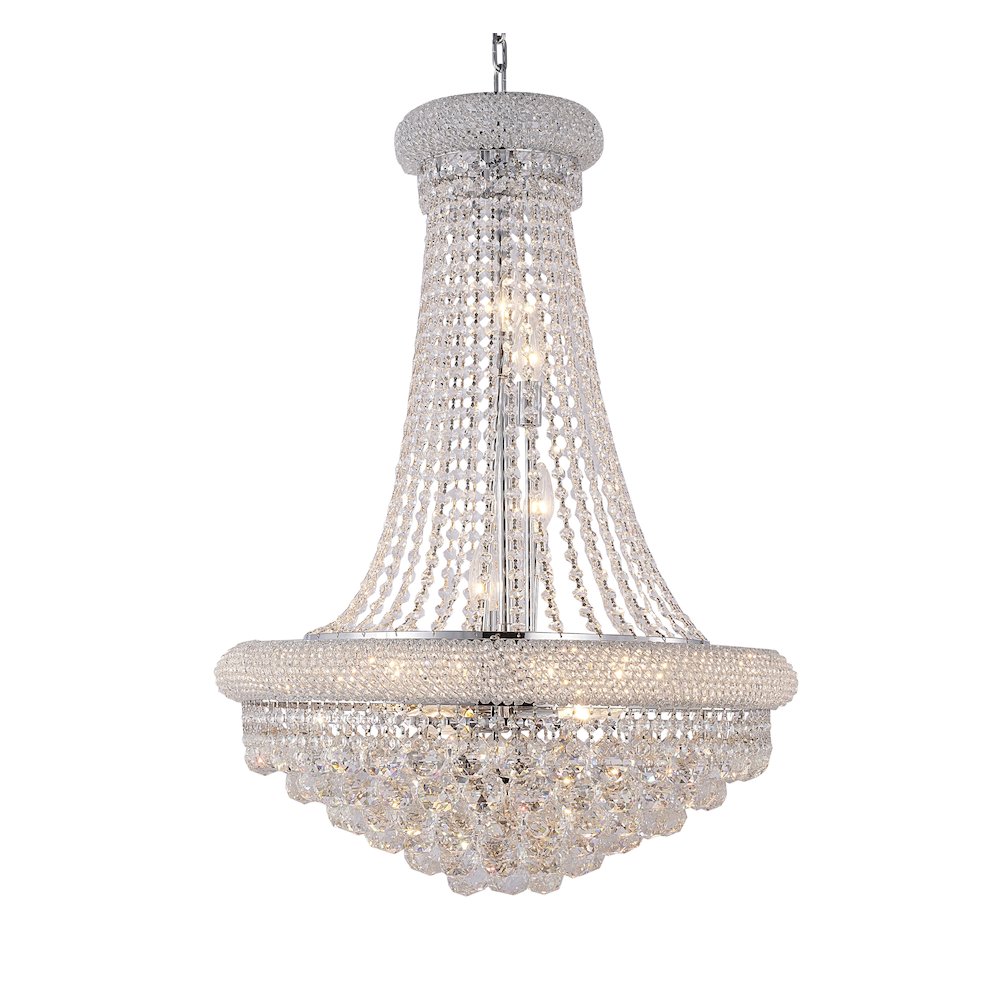 14-Light chrome Chandelier With Clear Crystals. Picture 1