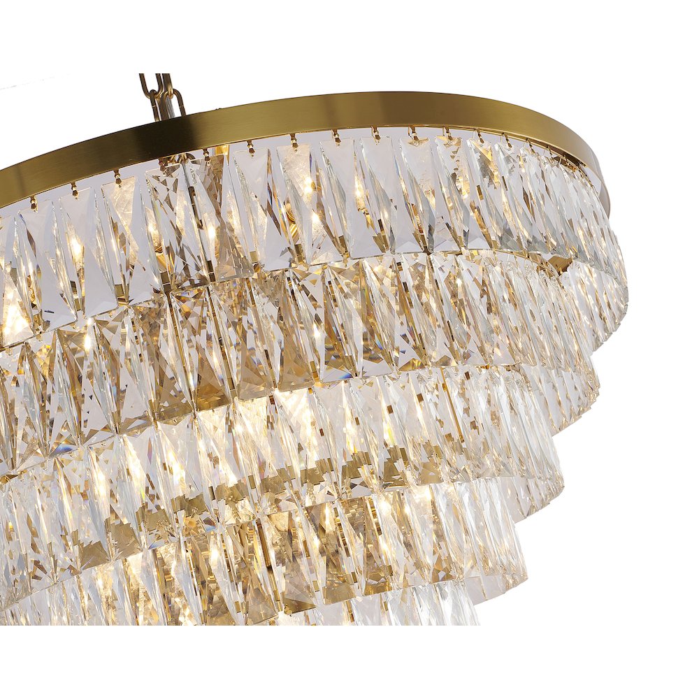 27-Light Gold Chandelier With Clear Crystals. Picture 4