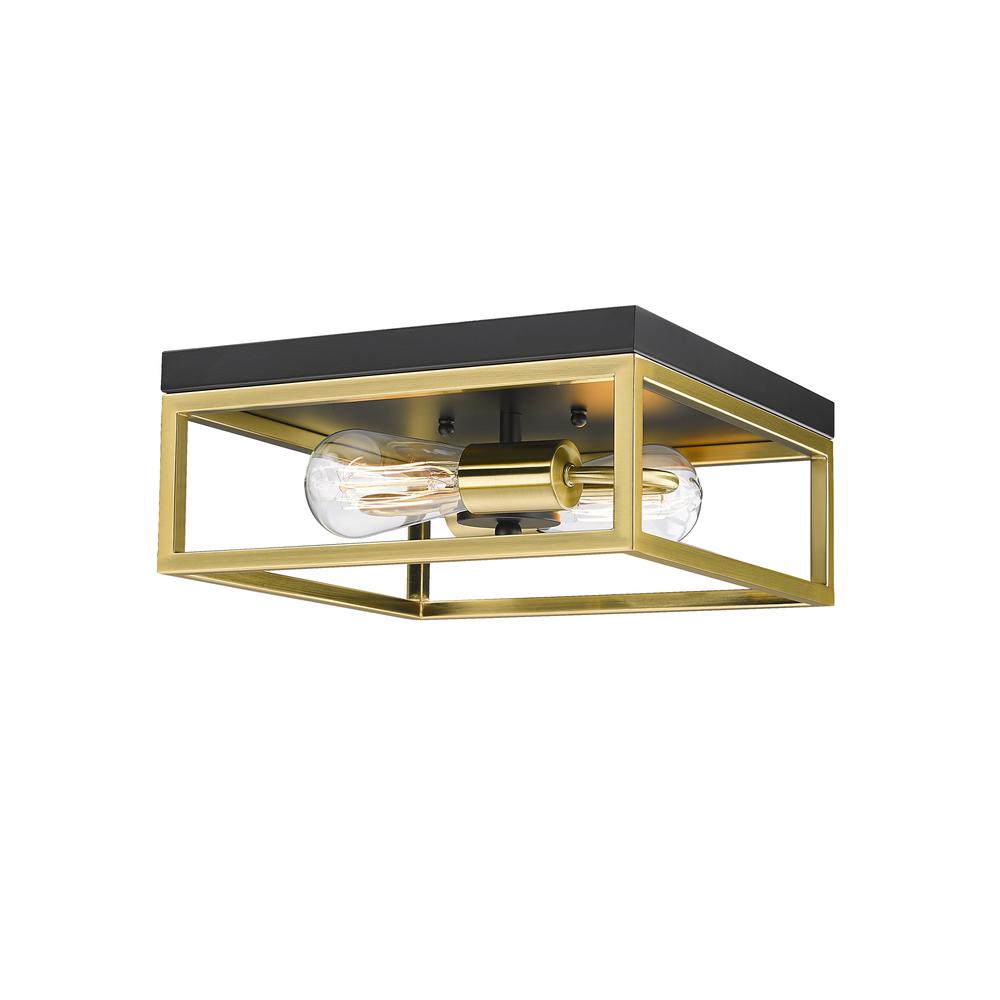 Flush Mount Black & Gold Iron. Picture 3