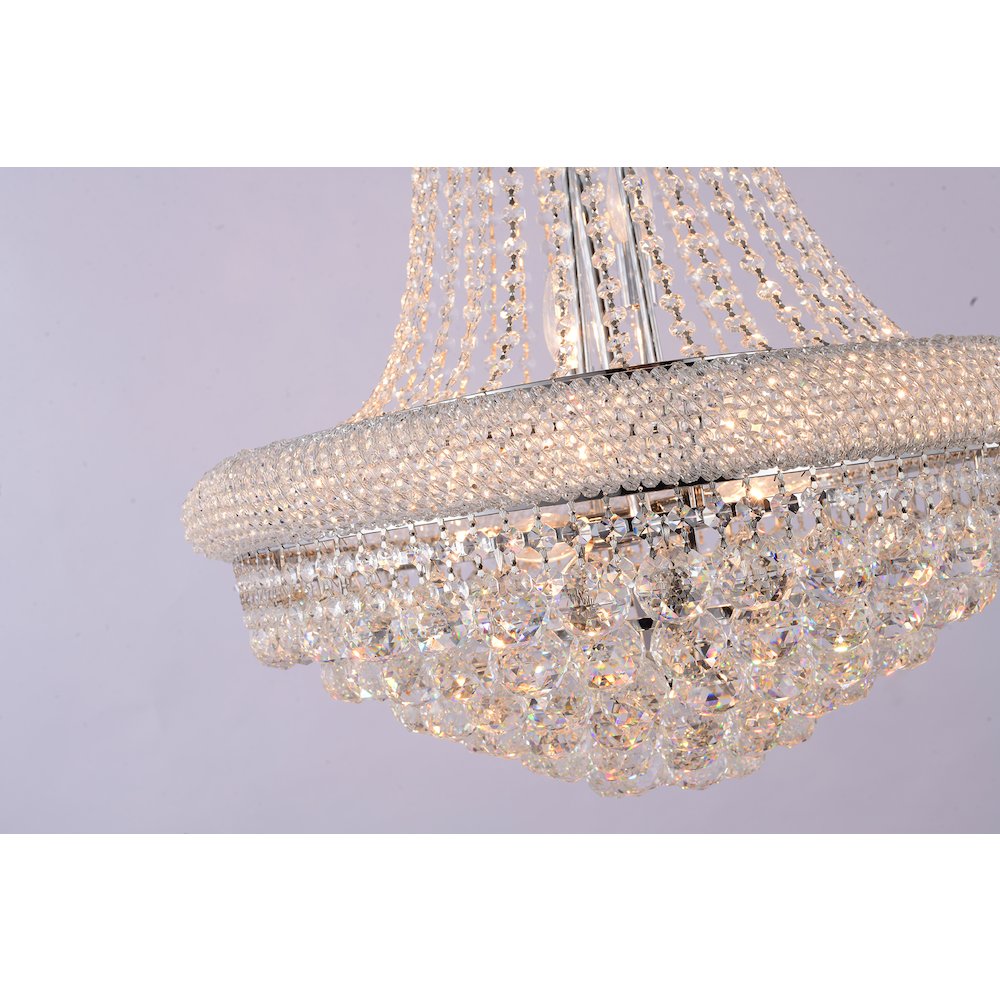 14-Light chrome Chandelier With Clear Crystals. Picture 4