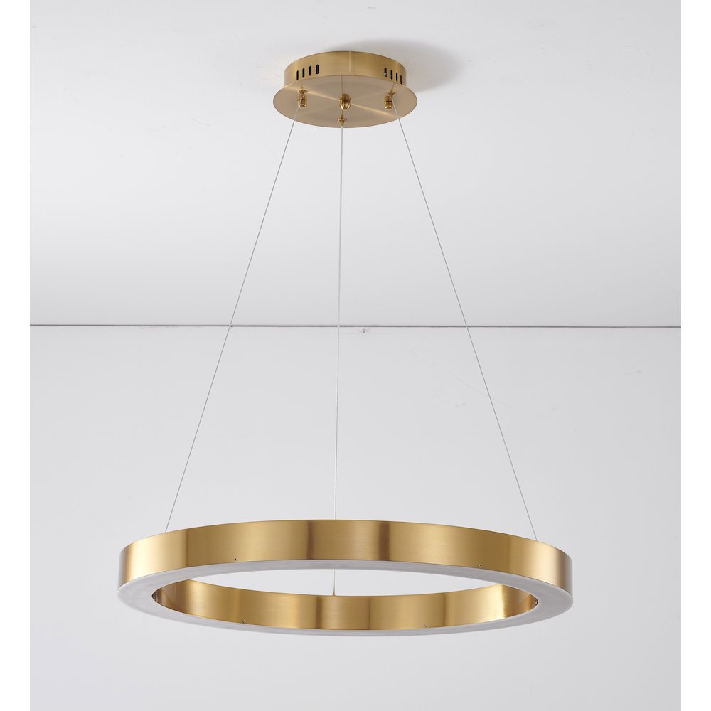 1-Light Gold LED Chandelier With An Acrylic Bottom Len. Picture 3