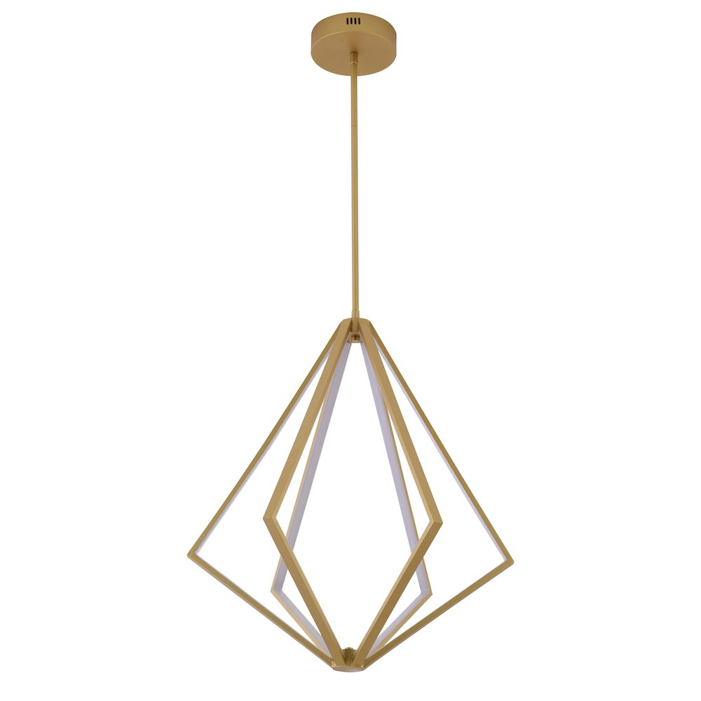 6-Light Gold Metal LED Chandelier With Silicone Diffusers. Picture 2