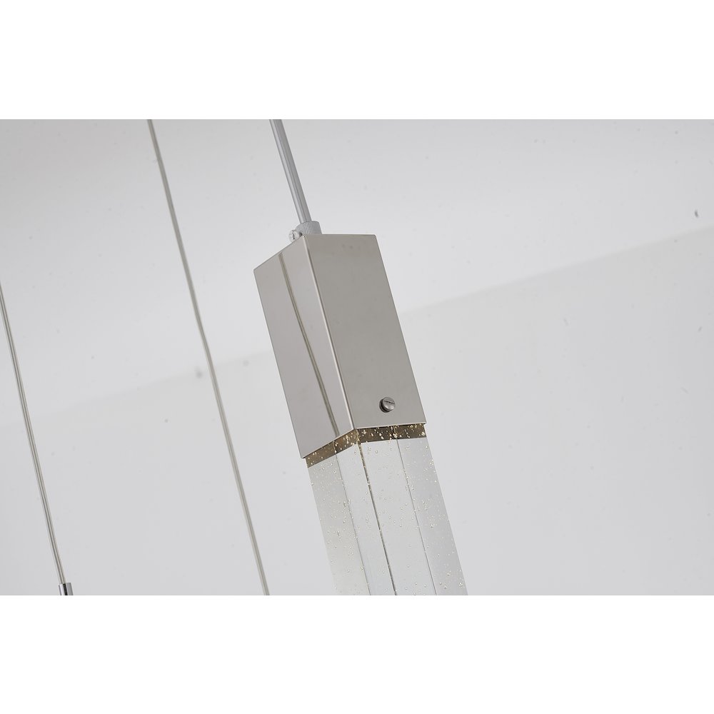 3-Light Chrome Chandelier With A Clear iceberg bubble Crystal. Picture 4