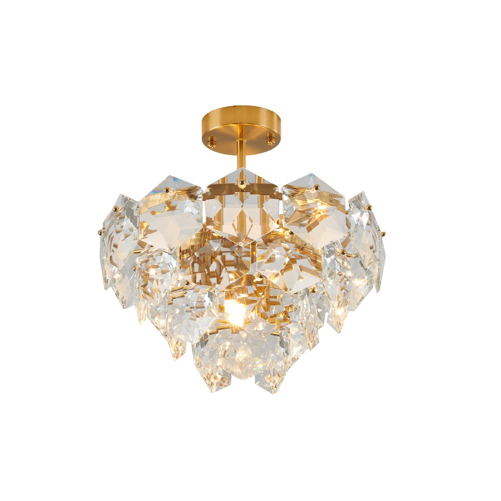 8-Light Gold Chandelier With Clear Crystal Accents. Picture 3