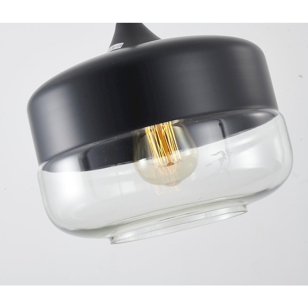 1-Light Matte Black Wall Sconce With A Clear Glass Shade. Picture 4