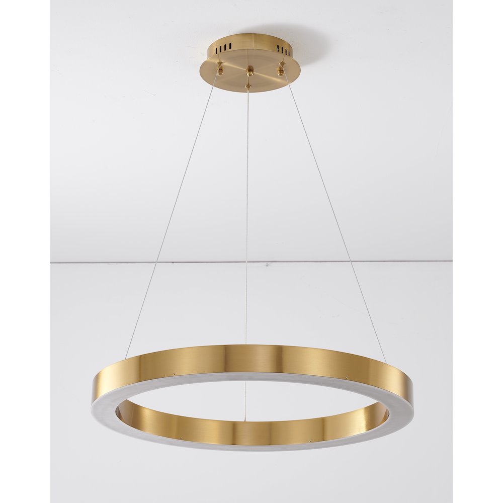 1-Light Gold LED Chandelier With An Acrylic Bottom Len. Picture 5