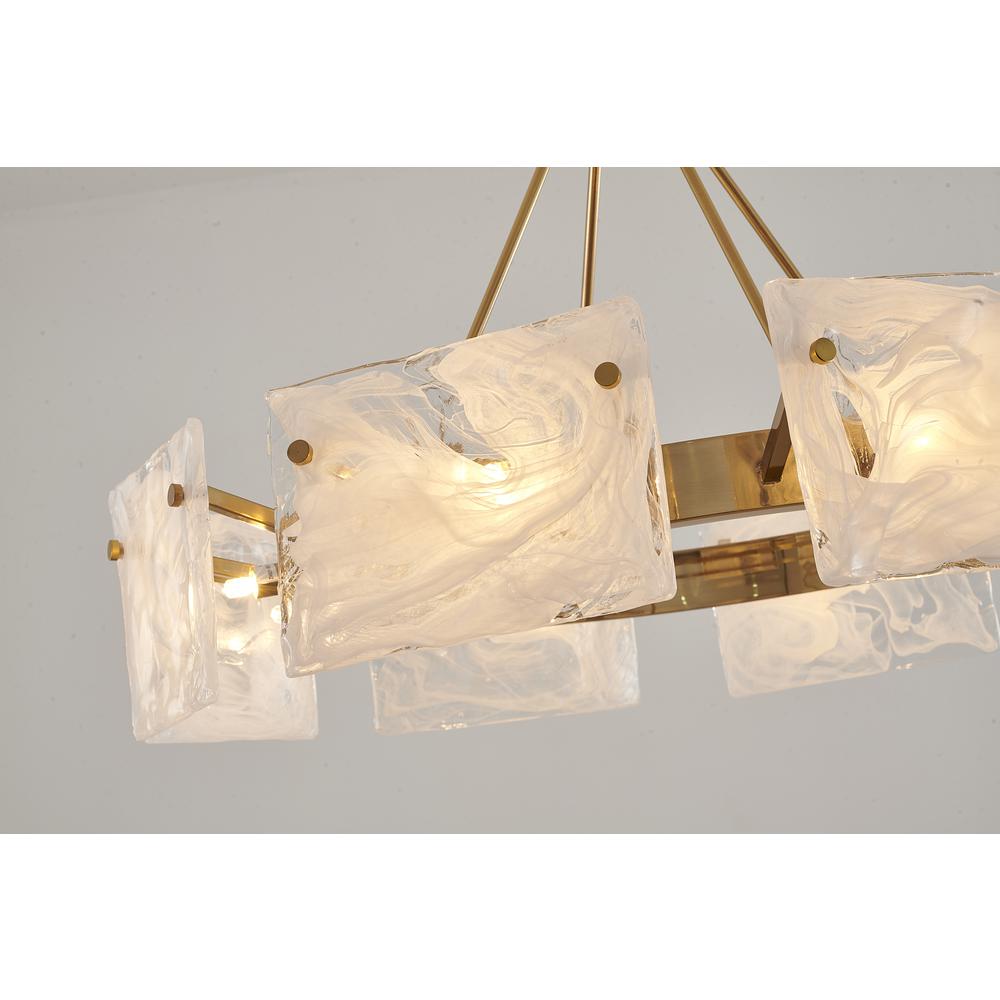 Chandelier Gold Metal & Glass. Picture 3