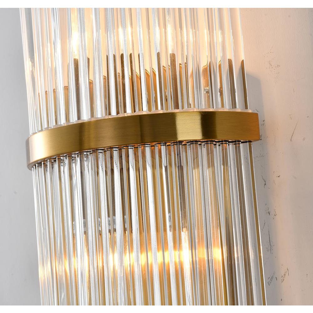 Wall Sconce Antique Brass Metal & Glass. Picture 4